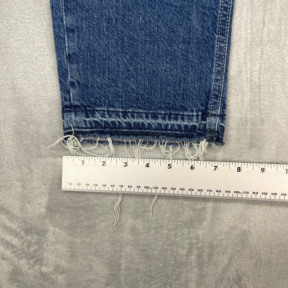 GAP Jeans Womens 6/28R Blue Denim Faded Distressed High Rise Cheeky Straight Leg - Picture 9 of 9